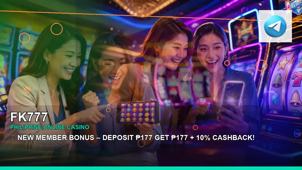 FK777 high-energy casino cashback rewards in a panoramic reel layout for Philippine players