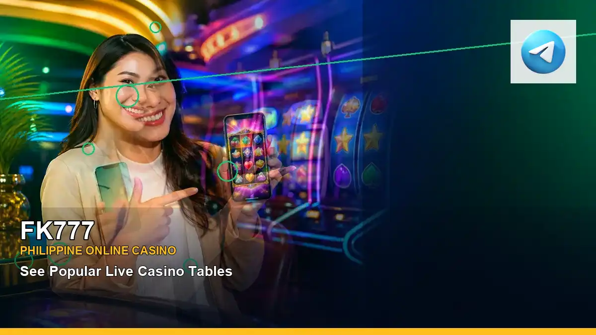 FK777 first casino deposit and wallet options featuring an adult Filipina casino host with a left close-up composition —